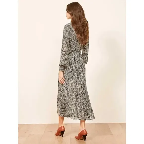 Reformation Georgina Midi Dress Ansel size 4 - Picture 10 of 11